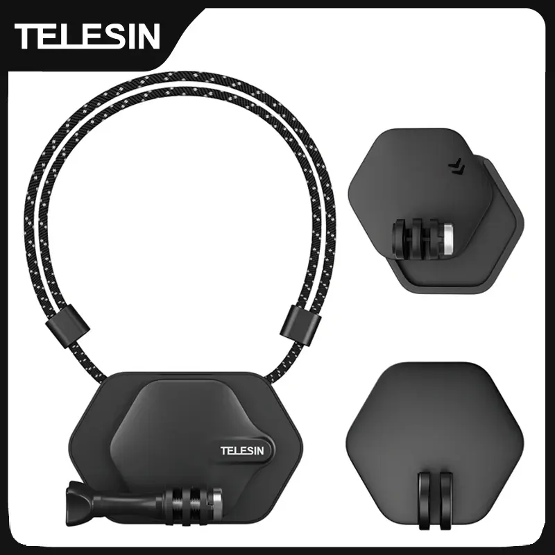 TELESIN-Suporte de Pescoço de Câmera Magnética, Suporte Suspenso, Liberação Rápida, GoPro 12, 11, 10, Ação 4, Insta360, X3