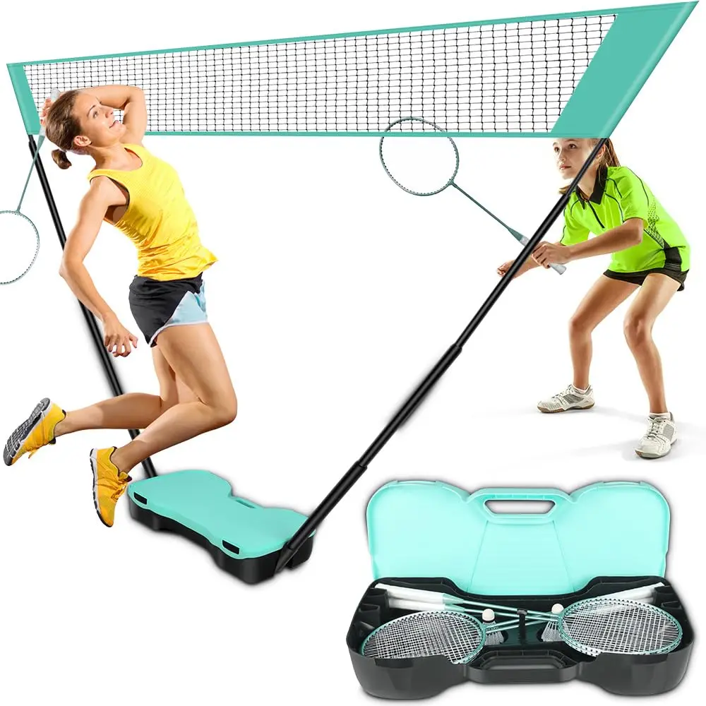 Rede Portátil e Instantânea com Raquetes de Qualidade, Conjunto de Badminton, 155x285cm