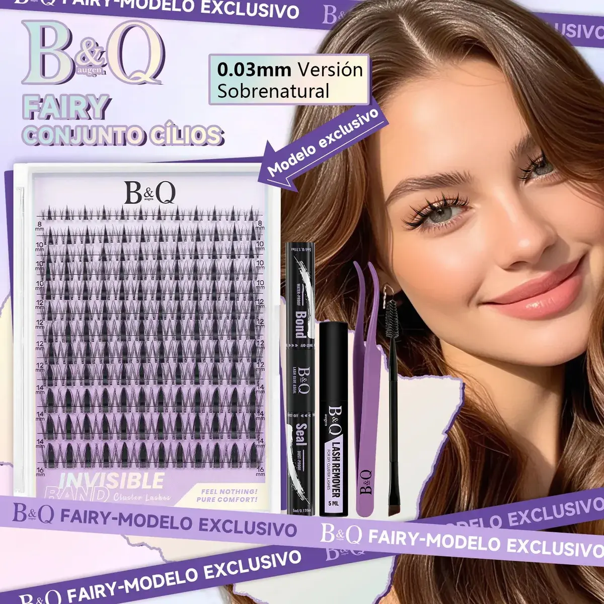 Kit Extensão de Cílios B&Qaugen Fairy de Mink Sintético Curvatura D para Iniciantes thumbnail 2