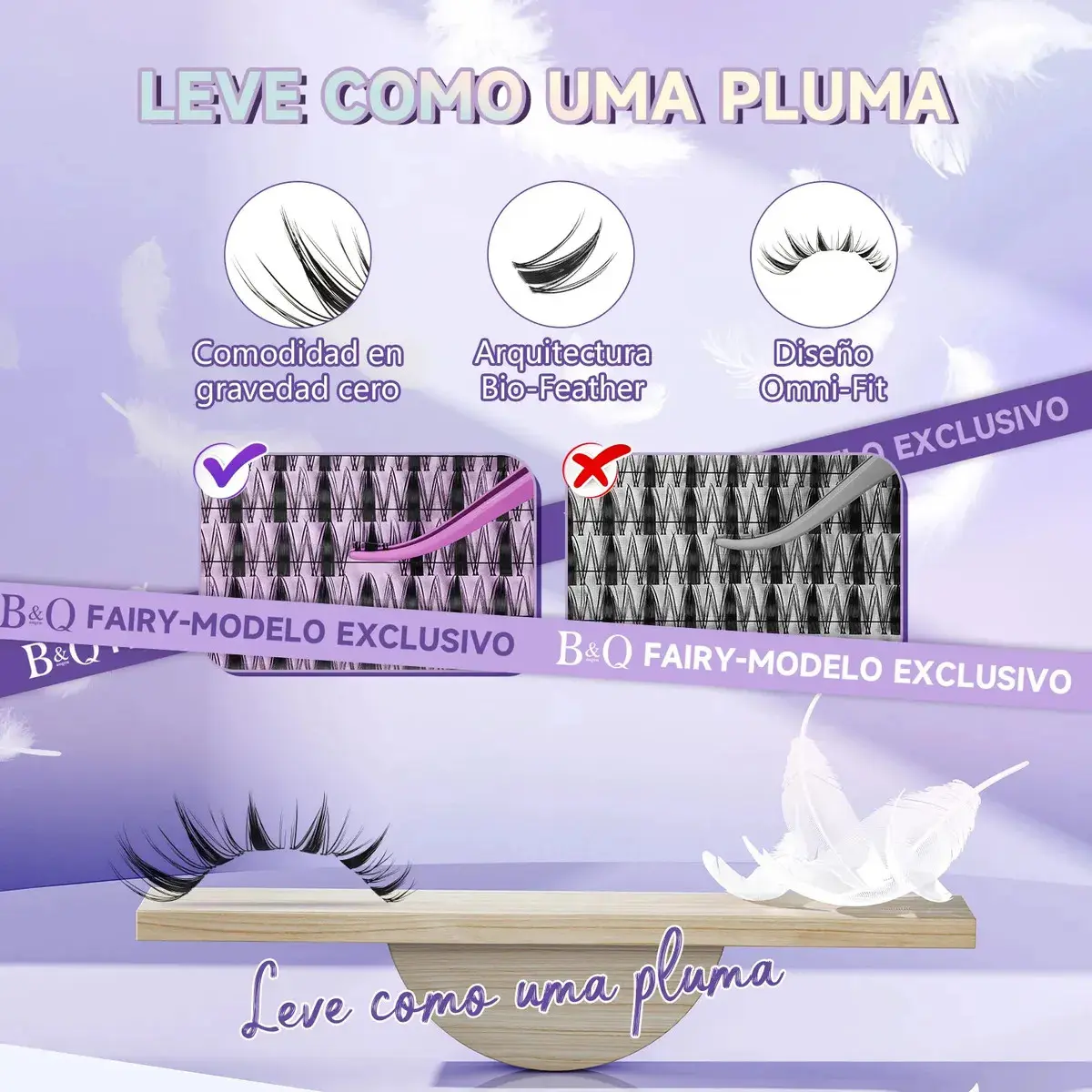 Kit Extensão de Cílios B&Qaugen Fairy de Mink Sintético Curvatura D para Iniciantes thumbnail 5