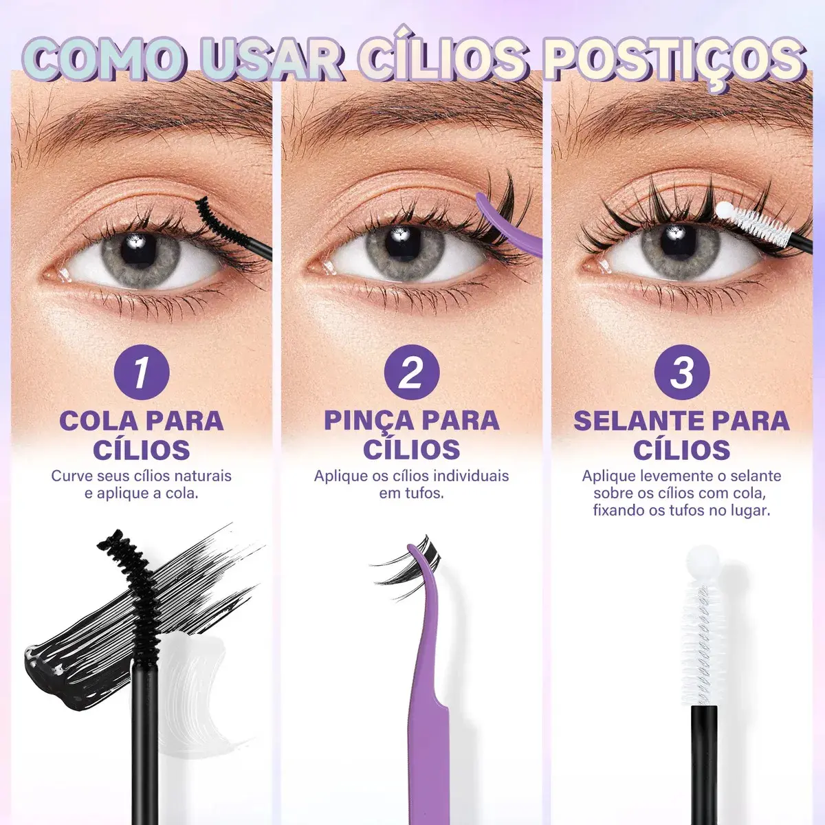 Kit Extensão de Cílios B&Qaugen Fairy de Mink Sintético Curvatura D para Iniciantes thumbnail 8