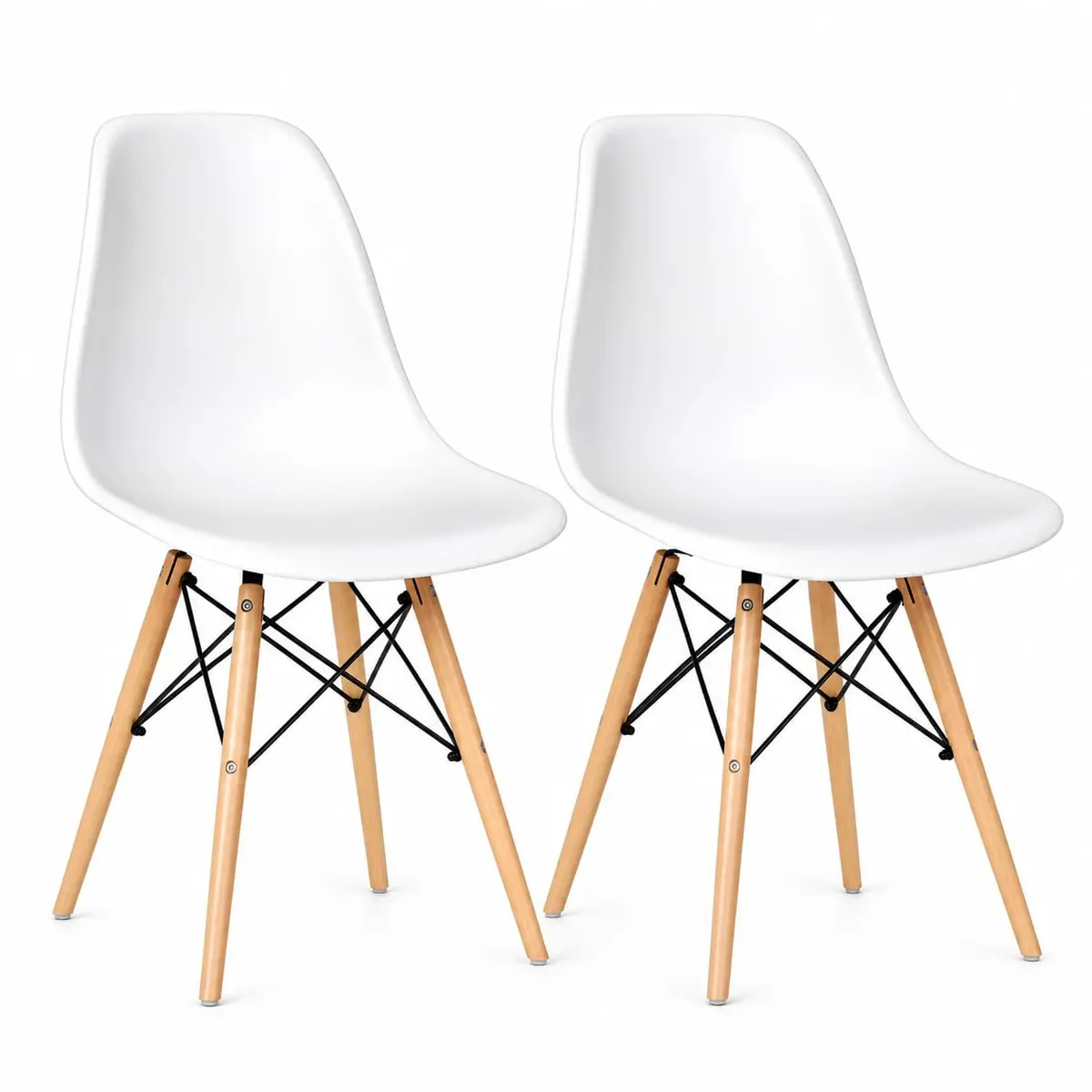 Kit 2 Cadeiras Eiffel Polipropileno Sala de Jantar Cozinha 120kg (Branco) | Design icônico com conforto e elegância para transformar seu ambiente