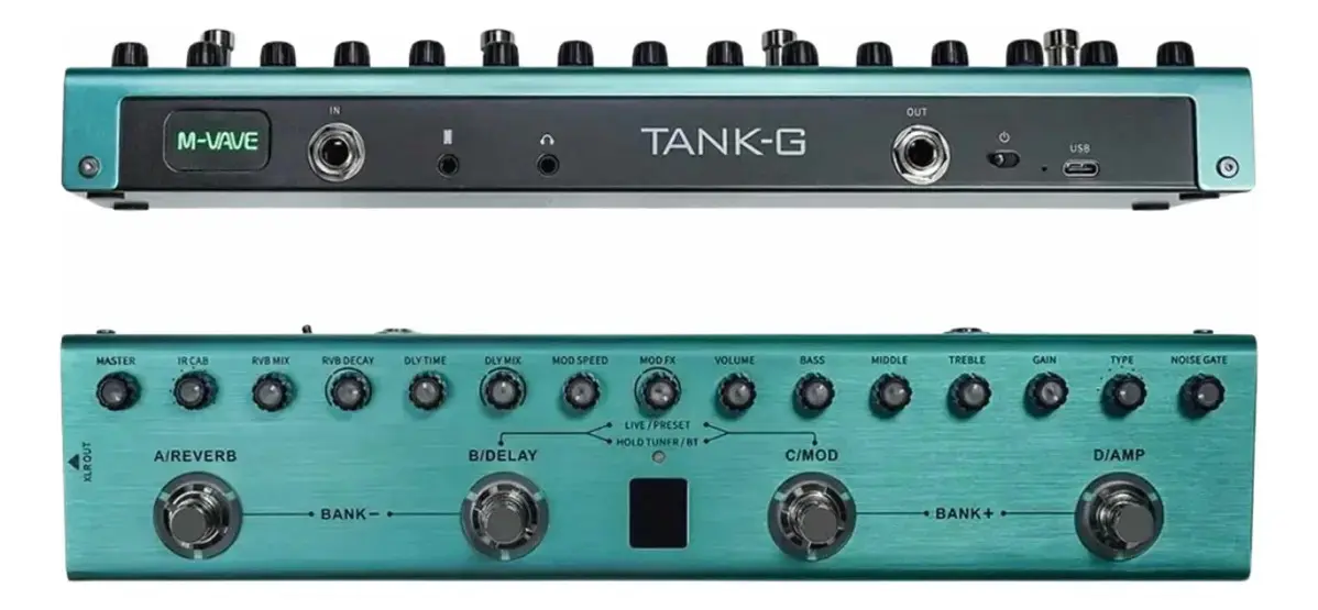 Pedaleira M-Vave Tank-G Pedal de Guitarra Cor Verde-Claro - 1
