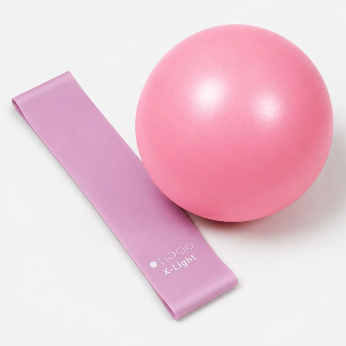 Kit Overball + Mini Band Super Leve Bola de Pilates 25cm Rosa | Bola de Pilates, Mini Band