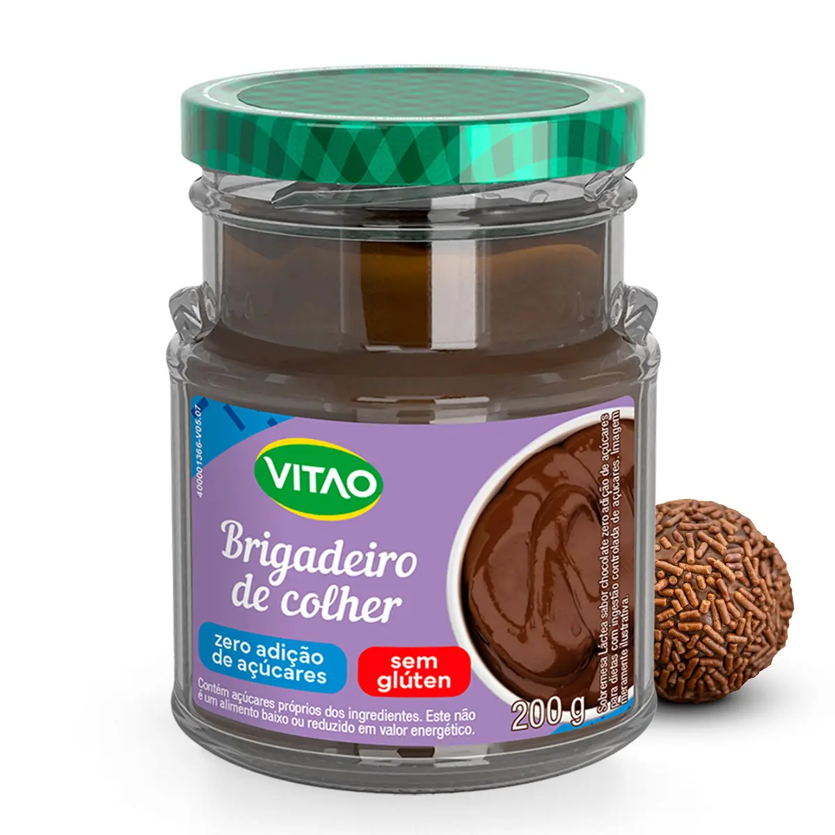 VITAO Brigadeiro de Colher Zero Açúcar 200g – Sem Glúten, Textura Cremosa - 1