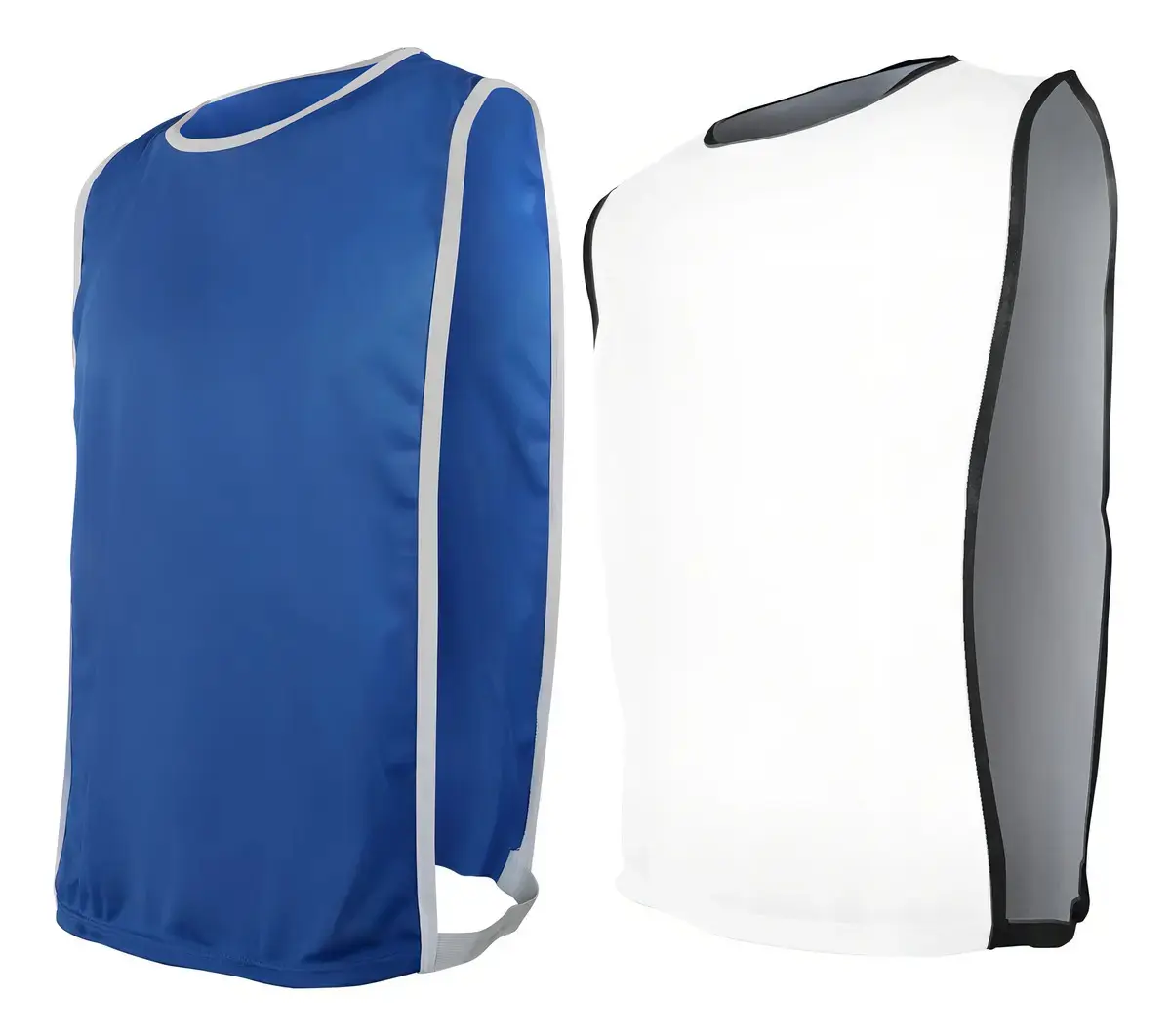 Kit 10 Pçs Colete Futebol Tecido Helanquinha Dry Eventos Cor Royalxbranco