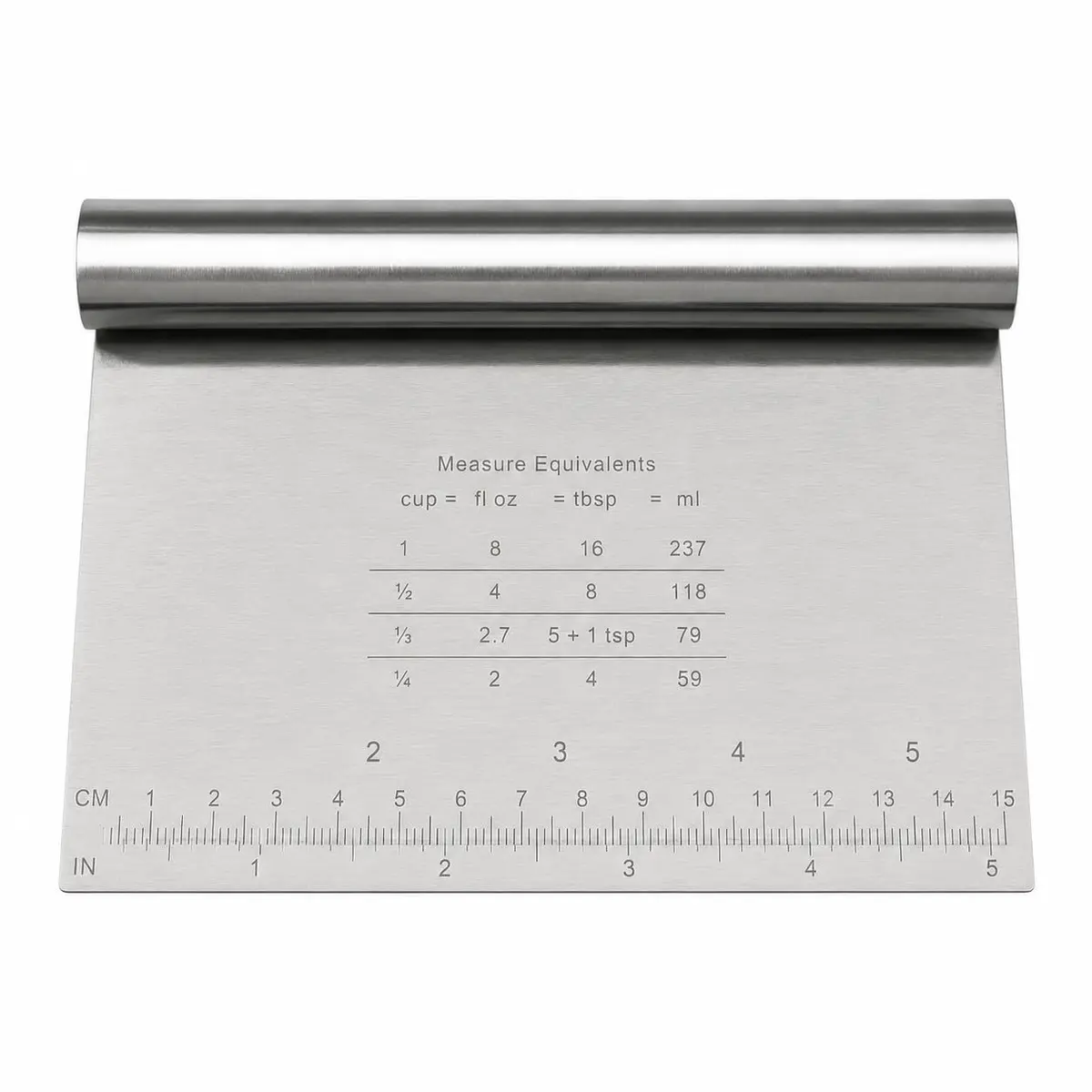 Espátula de Corte Inox para Massa 15x11cm Régua Gravada Multiuso Profissional - 1