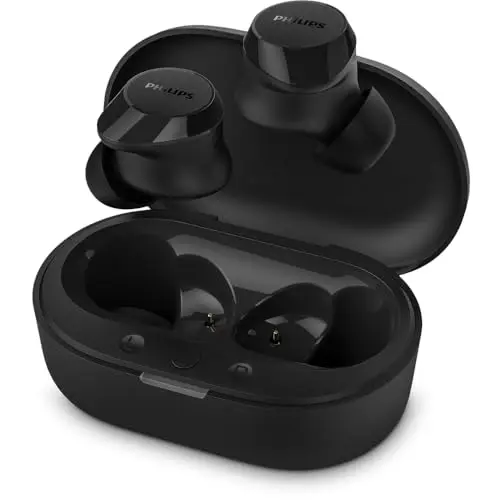 Fone de ouvido sem fio TWS Philips TAT1209BK/00 na cor preto, com bluetooth, microfone, tecnologia IPX4 e 18 horas de reprodução. thumbnail 4