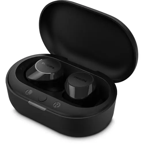 Fone de ouvido sem fio TWS Philips TAT1209BK/00 na cor preto, com bluetooth, microfone, tecnologia IPX4 e 18 horas de reprodução. thumbnail 5
