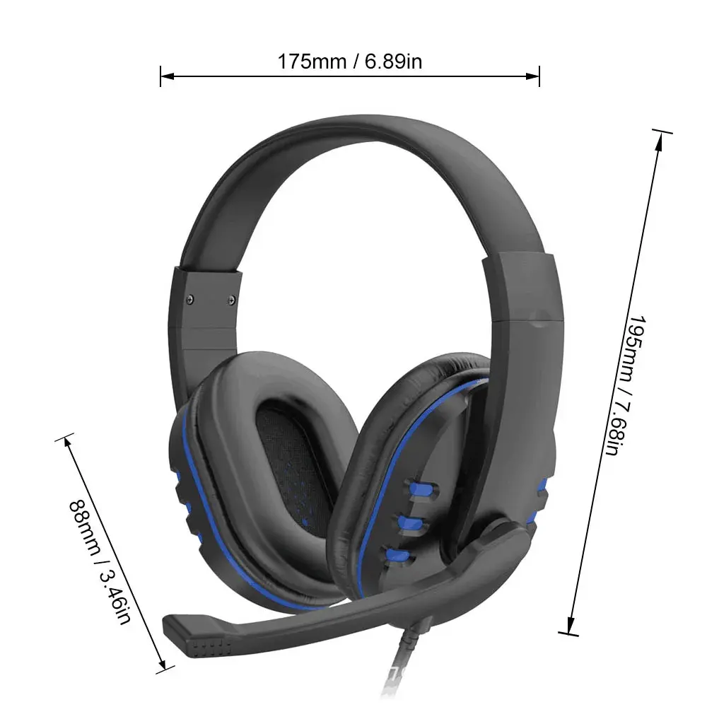Fone de ouvido para jogos, 3.5mm, com fio, over-head, gamer, com microfone, controle de volume, gamer, fone de ouvido para xbox, ps4, pc
