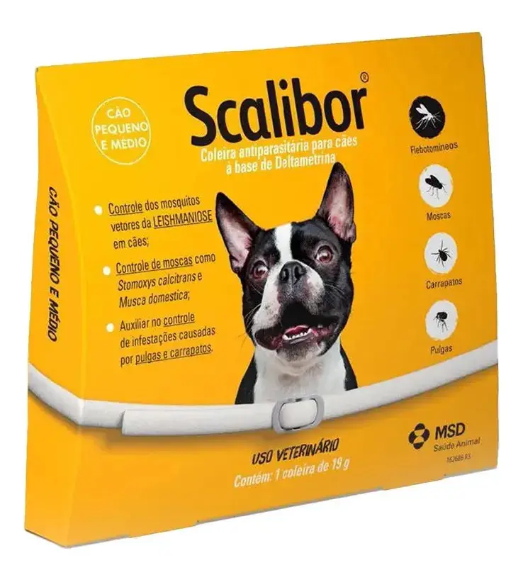 Coleira Antiparasitária Scalibor 48cm Cães Pulgas Carrapatos MSD - 1
