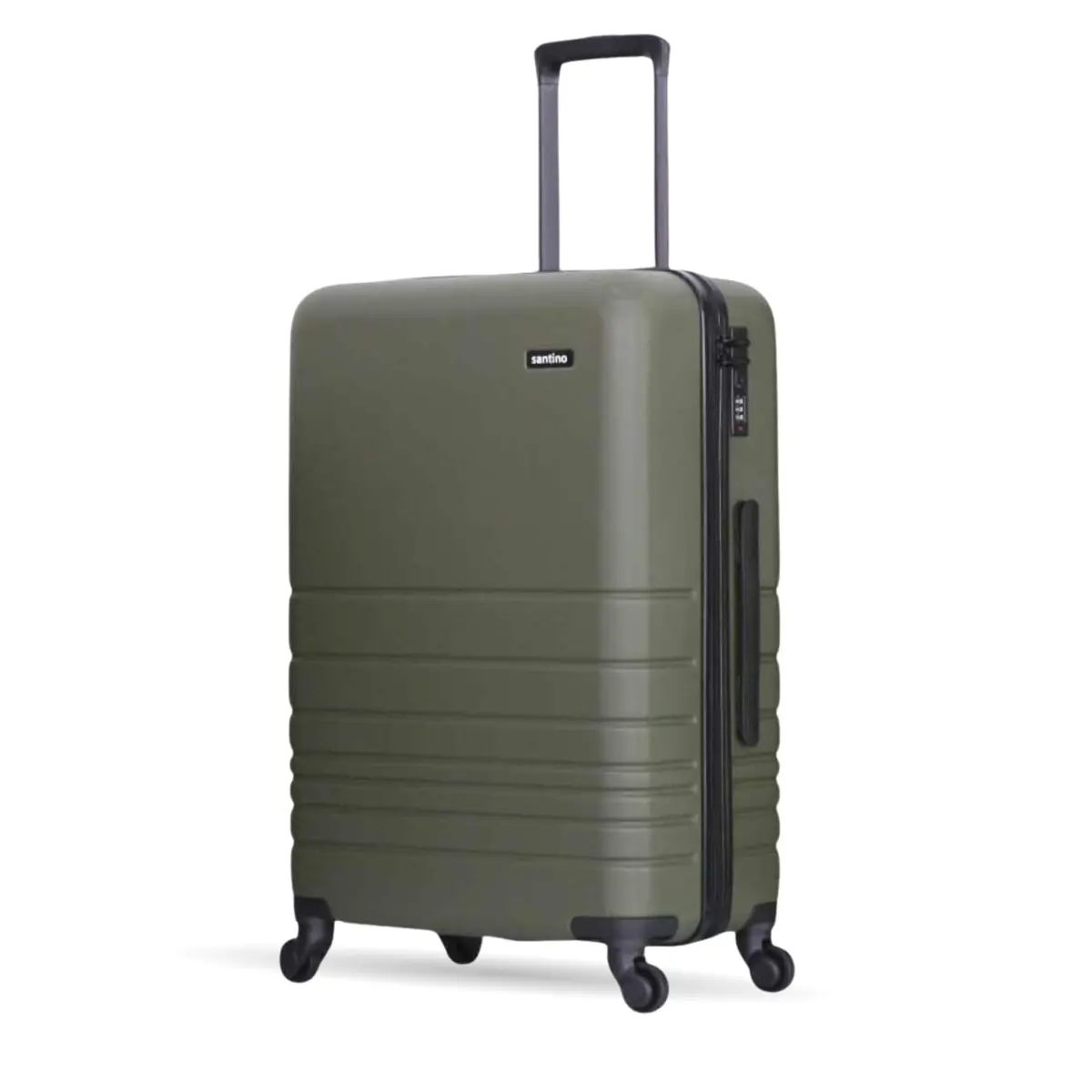 SANTINO Mala de Viagem Grande 32kg Rígida ABS 4 Rodas 360º com TSA Leve Resistente Flexível Antifurto Verde Musgo tamanho 28 polegadas