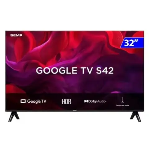 Smart TV Semp 32 Polegadas LED HD S42 WiFi Bluetooth Google TV 2 HDMI HDR10 Dolby Audio 32S42 thumbnail 3