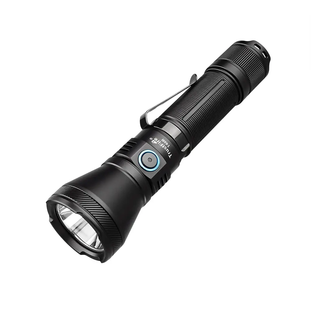 Lanterna Tática Recarregável Trustfire T40R 1800 Lúmens Alcance de Feixe de 550 Metros Lanterna LED com Carregamento USB e Defesa Pessoal IP68