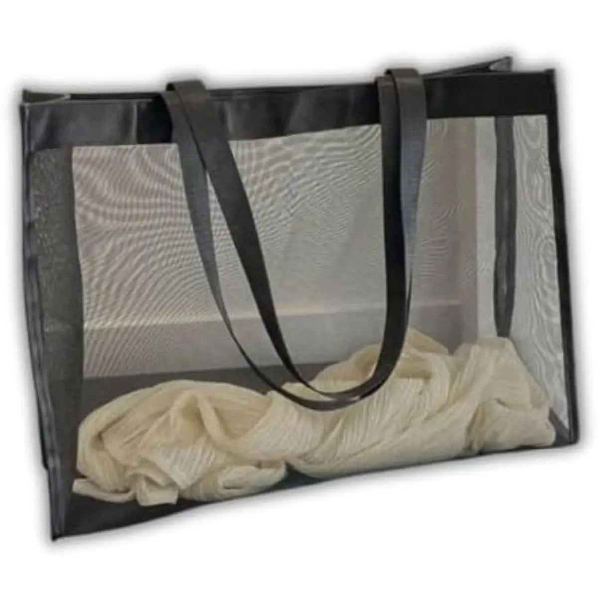 Bolsa Sacola De Praia Feminina Transparente Espaçosa em Nylon, Design Respirável, 40x45CM, Ideal para Praia Piscina e Viagens (Cores sortidas)