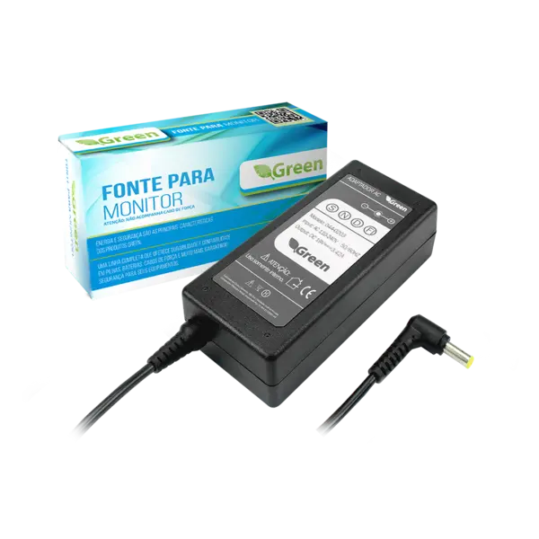 Fonte Carregador Para Notebook Tv - 19v / 3,4a - Green - 1