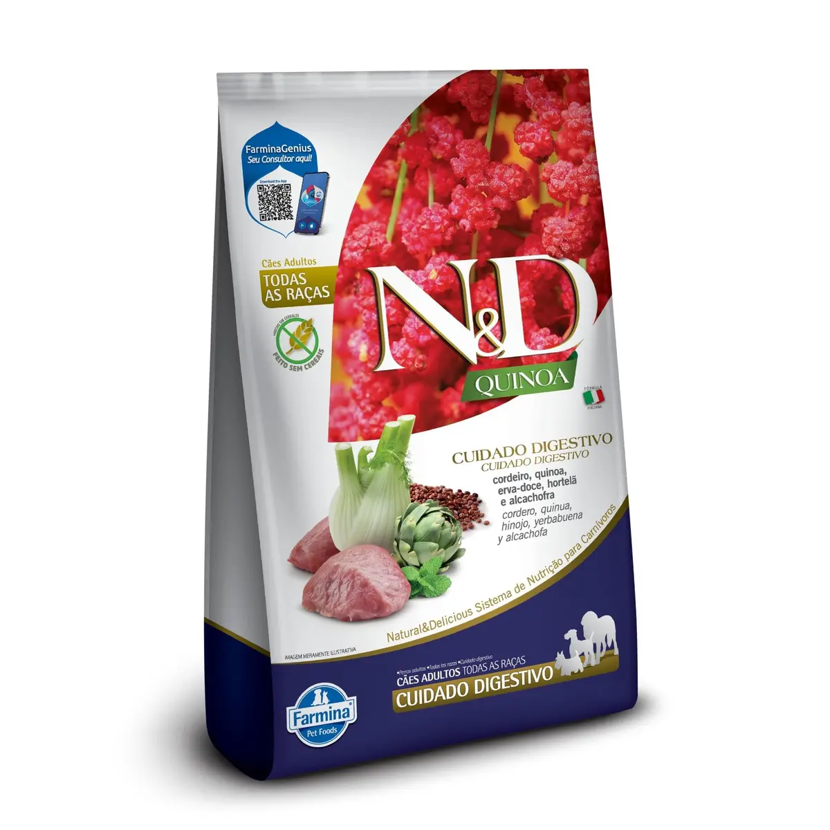 N&D QUINOA Ração Farmina N&D Quinoa Digestion Cordeiro Para Cães Adultos De Todas As Raças - 10 1Kg