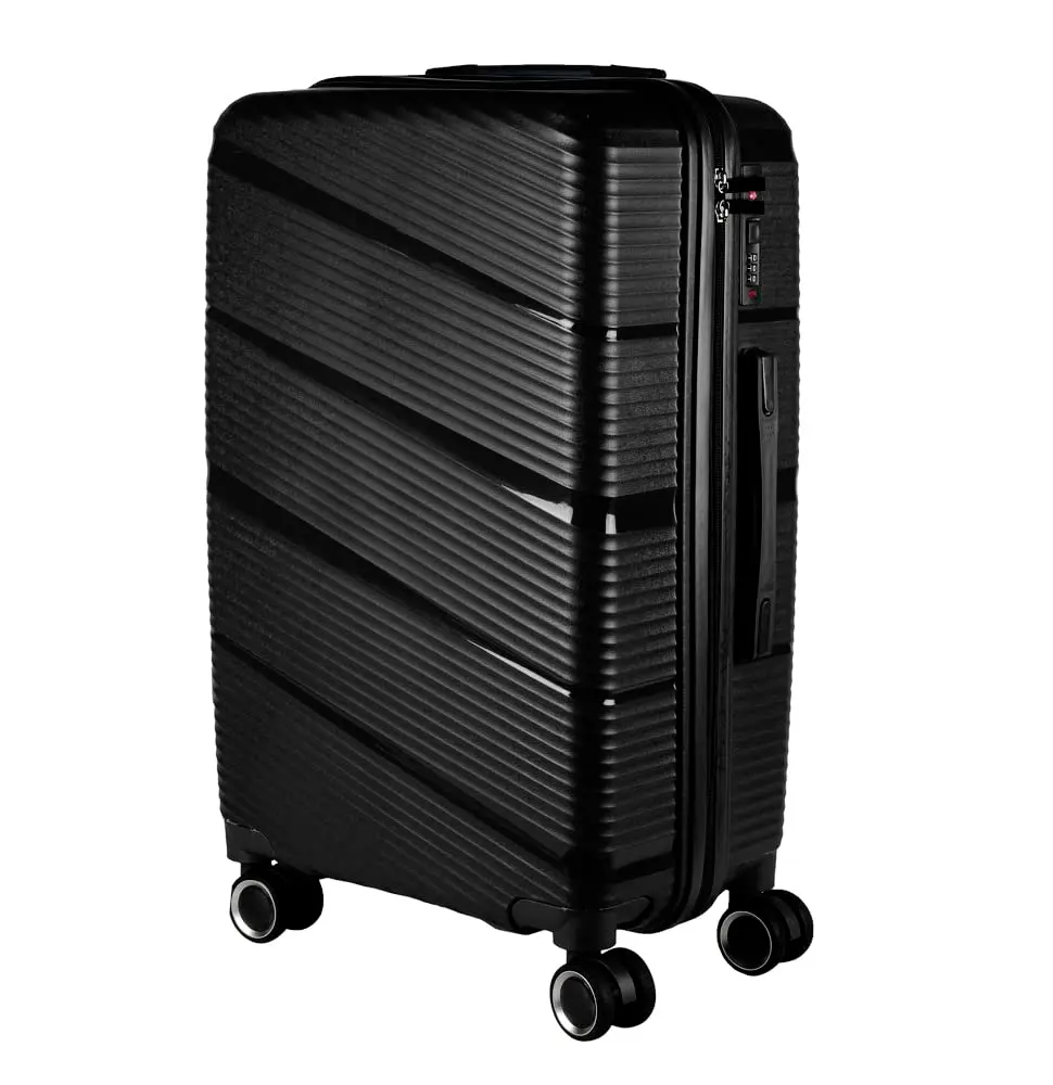 Mala de Viagem Media 23kg em Polipropileno 4 rodas 360 - AeroMalas Dublin (Preto)
