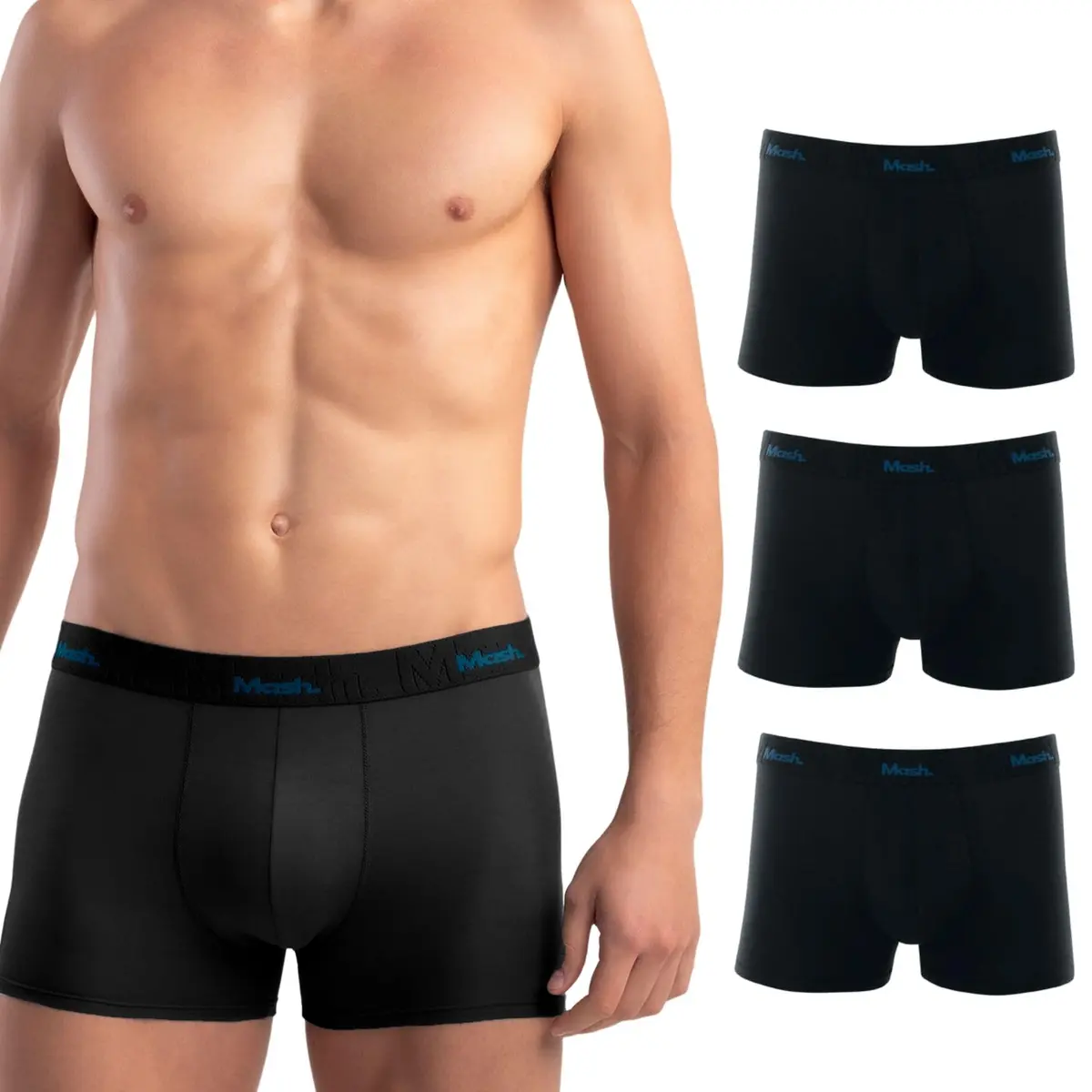 Kit 3 Cuecas Boxer Modal Mash Toque Gelado Respirável Antibolinha Masculina