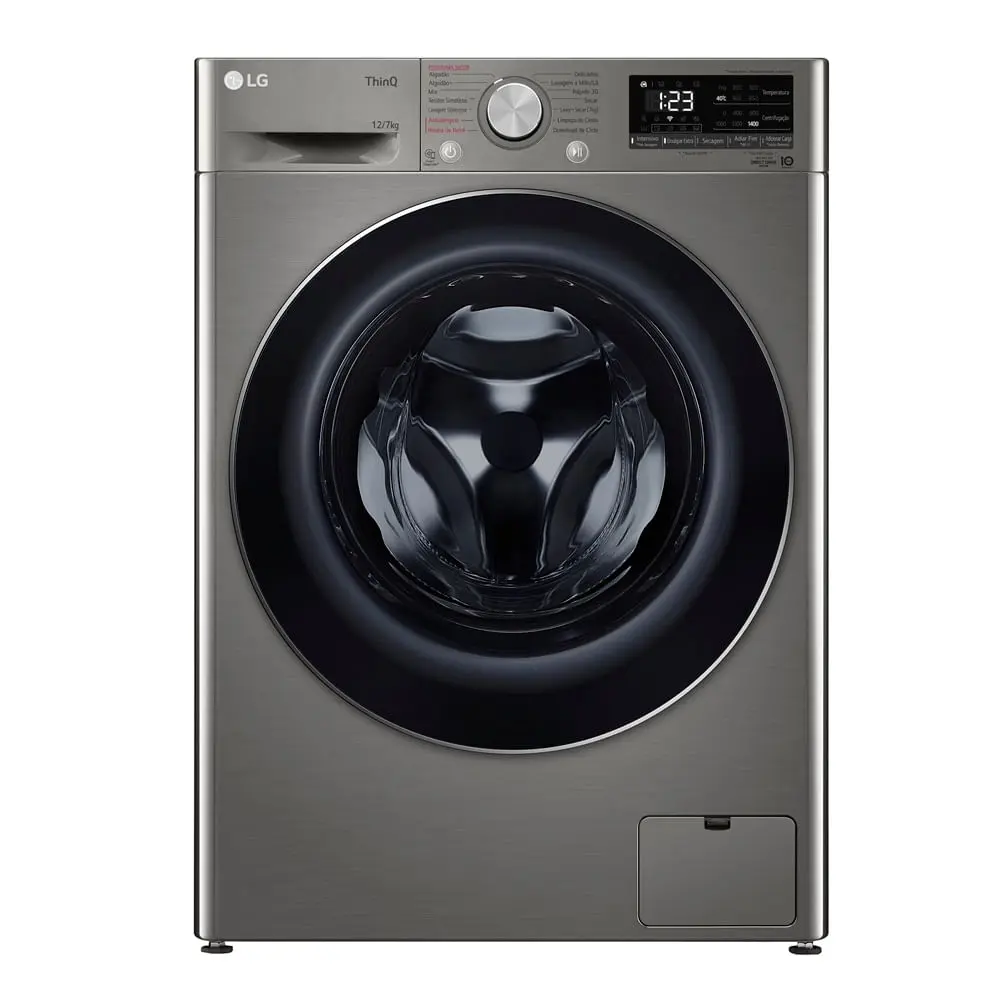 Lava e Seca LG 12Kg Smart com Inteligência Artificial AIDD Inox VC4 CV5012PC4 - 127 Volts - 1