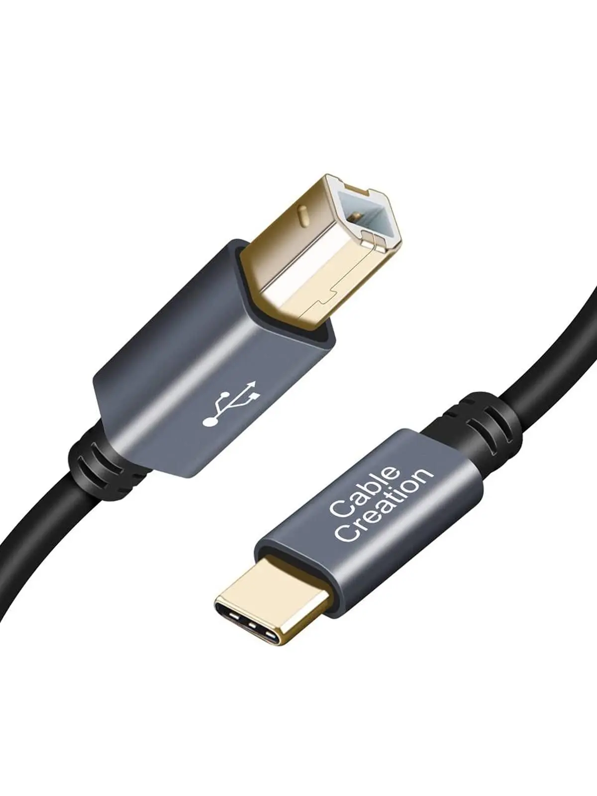 CableCreation Cabo USB-C para impressora de 2 metros, Cabo Tipo B 2.0 | para MacBook Pro, impressoras HP, Canon, Brother e Samsung, revestimento em PVC com alumínio, Cinza espacial - 1