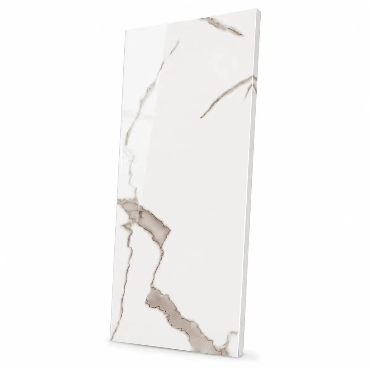 Kit 10 Placas Adesivas Marmorizadas 60x30cm Autocolante Revestimento de Parede Efeito Mármore Impermeável para Cozinha Banheiro e Decoração (Branco) - 1