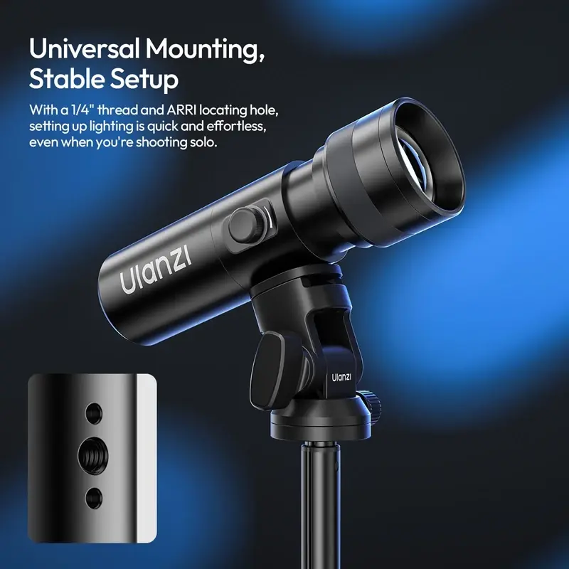 Lanterna fotográfica Ulanzi LM01 10W RGB 20 Gobos exclusivos para retrato Livestream Gravação de vídeo Produto Fotografia Vlog Shots - 1