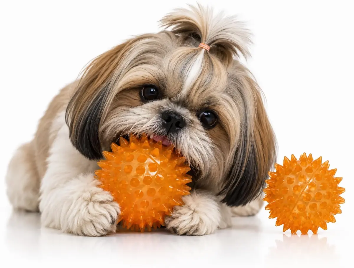 Bola para Cachorro com Apito | Jambo PET | Brinquedo Mordedor em TPR Resistente com Espinhos Massageadores para Dentes e Gengiva | Bola Sonora Interativa para Cães de Pequeno e Médio Porte