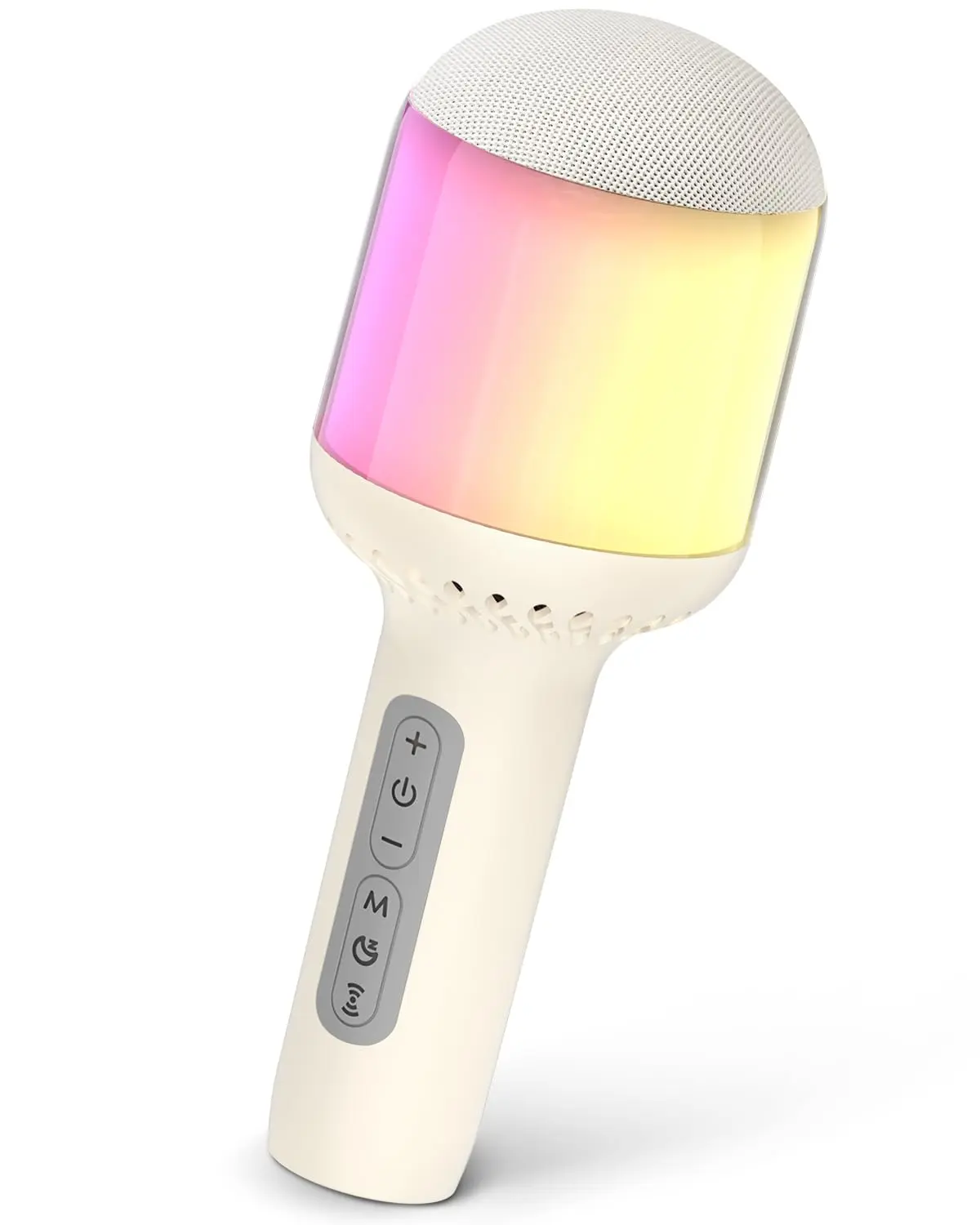 Microfone Karaokê Bluetooth sem Fio, Caixa de Som com Microfone Portátil StageSound SingFreeX, 6 Efeitos de Voz, Luz LED 360°, Karaoke Infantil e Adulto para TV, Smartphone e Festas