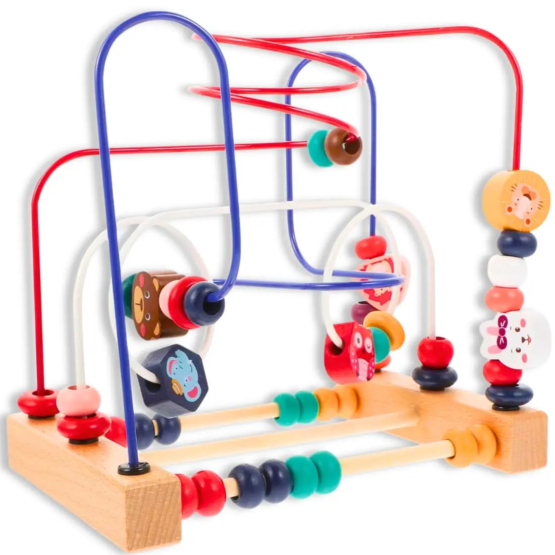Brinquedo Educativo de Madeira Infantil – Cubo de Atividades ou Circuito com Peças – Desenvolve Coordenação Olho-Mão, Cores, Formas e Habilidades Cognitivas – Brinquedo Lúdico para Crianças (Modelo 4)
