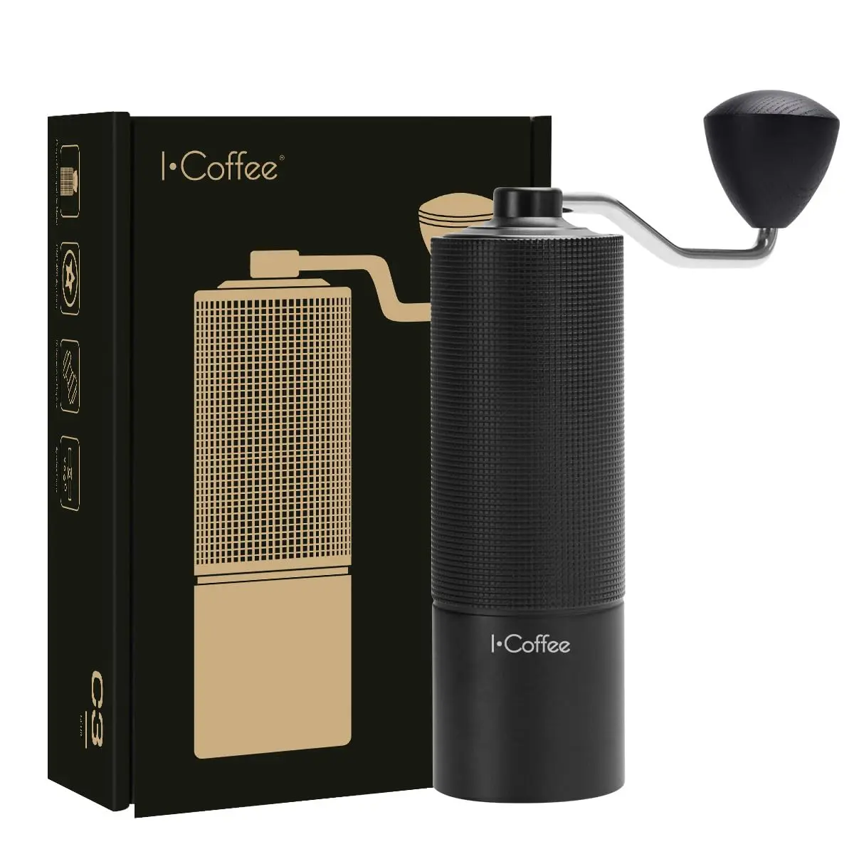 Moedor De Café Manual C3S Inox C/Manivela 20g (Preto)