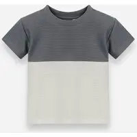 camiseta infantil texturizada bicolor azul