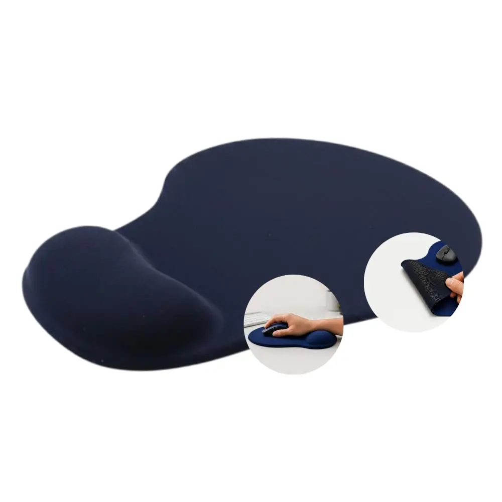 Mouse Pad Ergonômico com Apoio para Punho – Mais Conforto e Menos Tensão nas Mãos - Mouse Pad com Base Antiderrapante para PC, Notebook, Escritório e Home Office - UpShop (Azul Escuro)