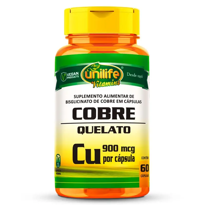Cobre Quelato Unilife 60 cápsulas