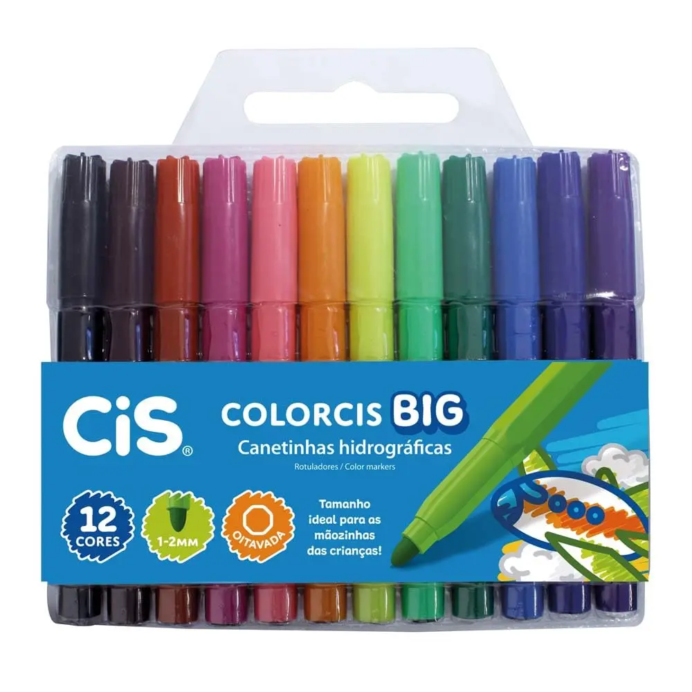 CiS Jumbo Canetinhas Hidrográficas - 207.6800 - Multicor - pacote de 12 unidades - 1