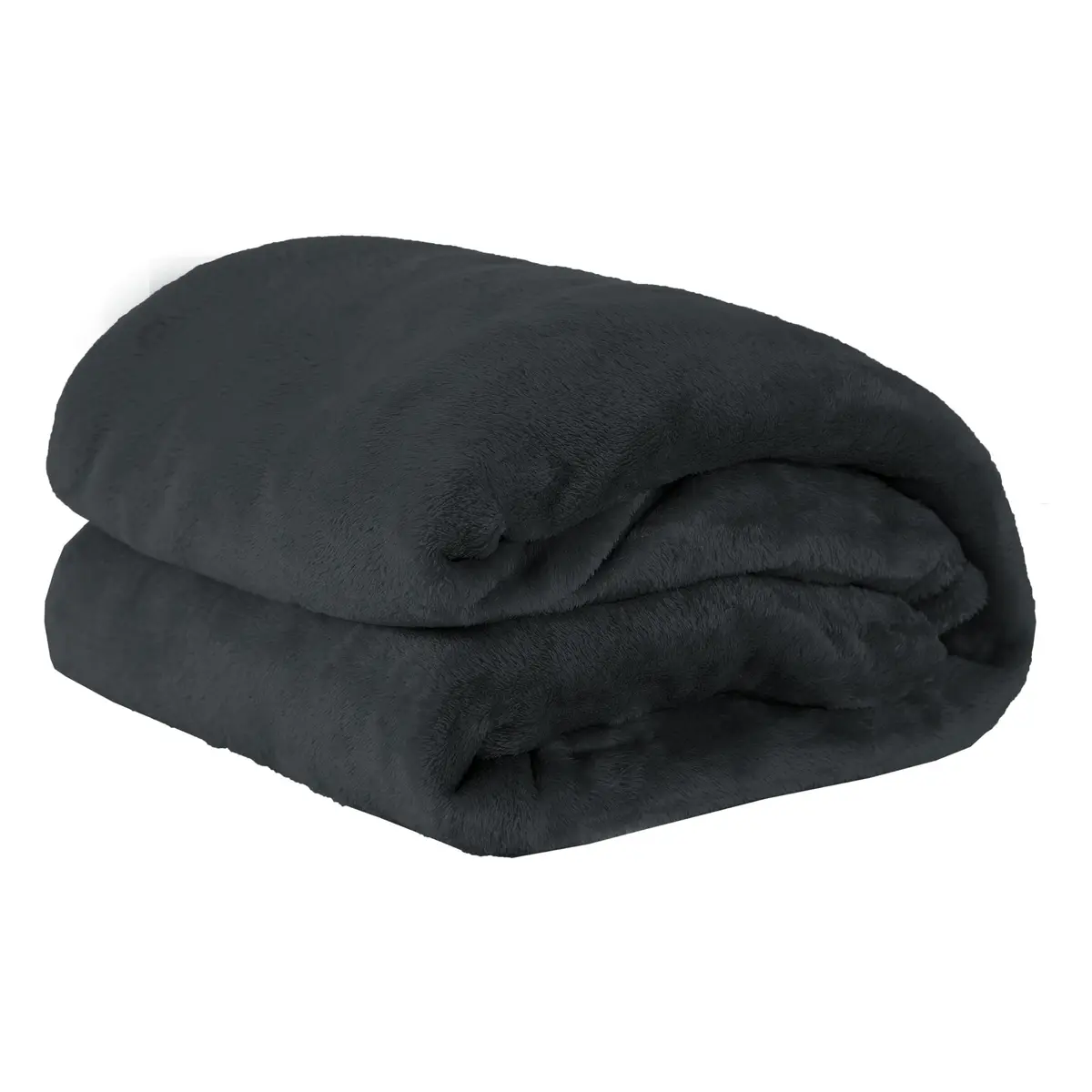 Cobertor Queen Manta Microfibra Fleece 01 Peça (Toque Aveludado) - Chumbo | Manta ultramacia com Acabamento em bainha nos 04 lados