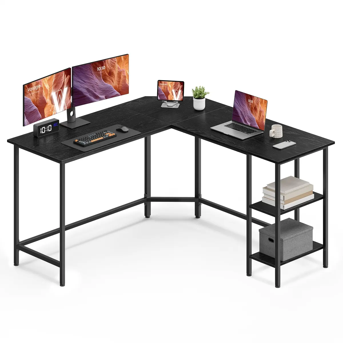 VASAGLE Mesa de Computador, Escrivaninha para Escritório, para Estudo, Quarto, Sala de Estar, BRLWD072B56V2