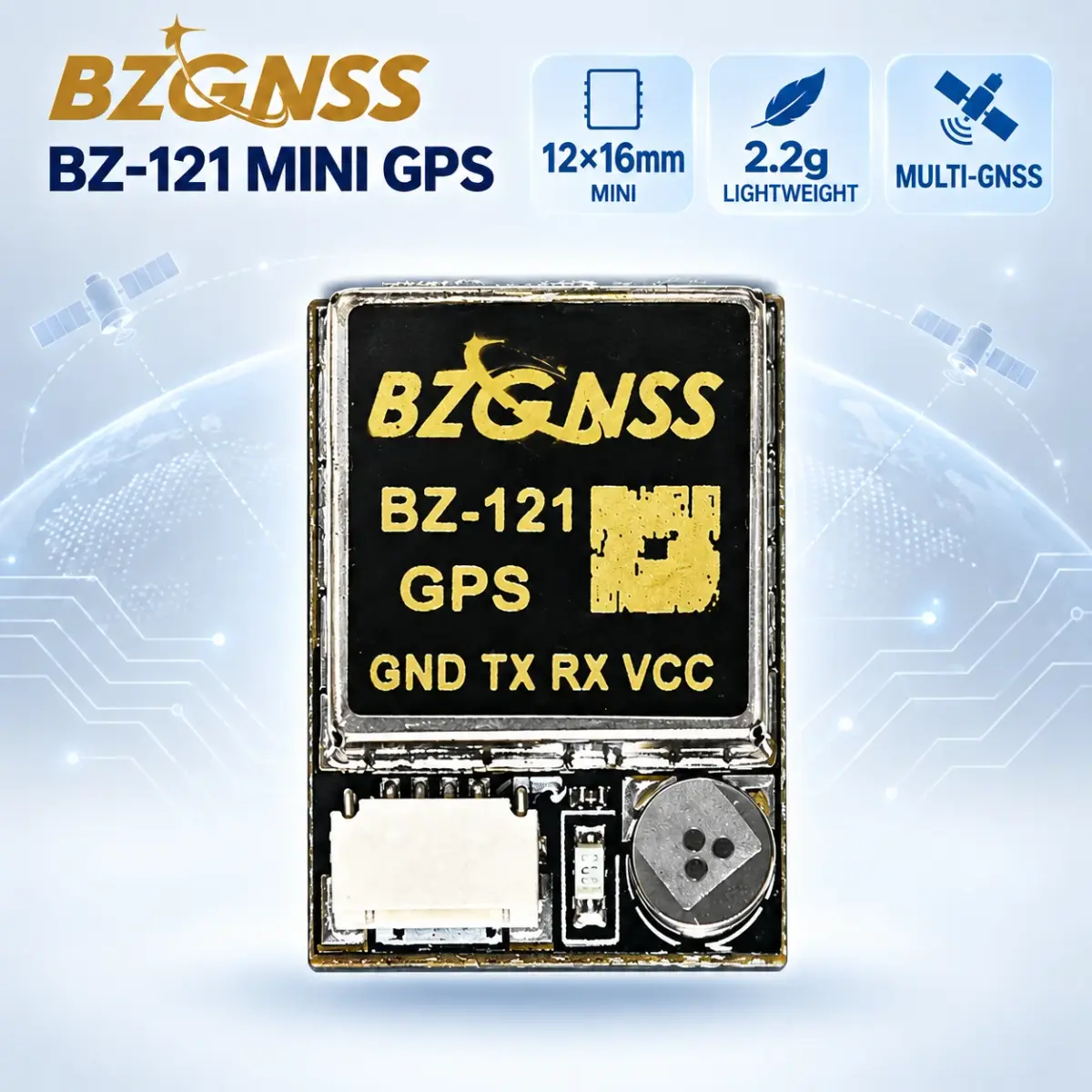 Módulo GPS Mini BZGNSS BZ-121 M10 para Drone FPV 5V UART 1-10Hz Receptor GNSS Betaflight INAV F4 F7 GPS para Quadricópteros de Resgate RC UAV