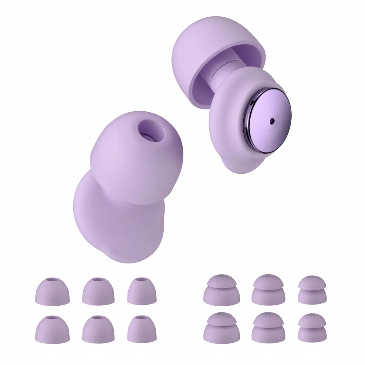 Protetor Auricular - Confortável e Reutilizável para Dormir - Roxo | Com 10 Pontas Auriculares, Bloqueia Eficazmente o Ronco e Ruídos, e foi Especialmente Projetado para Quem dorme de Lado.