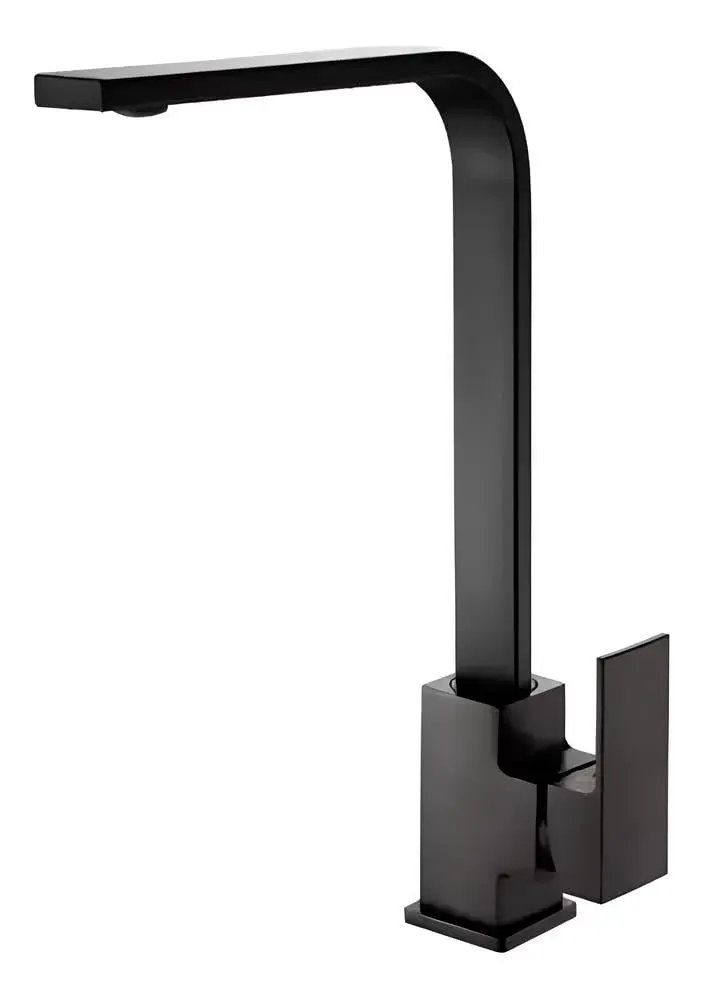 Torneira Preta Fosca Cozinha Monocomando Lavabo 360 rotação Área gourmet Moderna Torneira Leve Fina 35 cm em Aço Inox 2 jatos