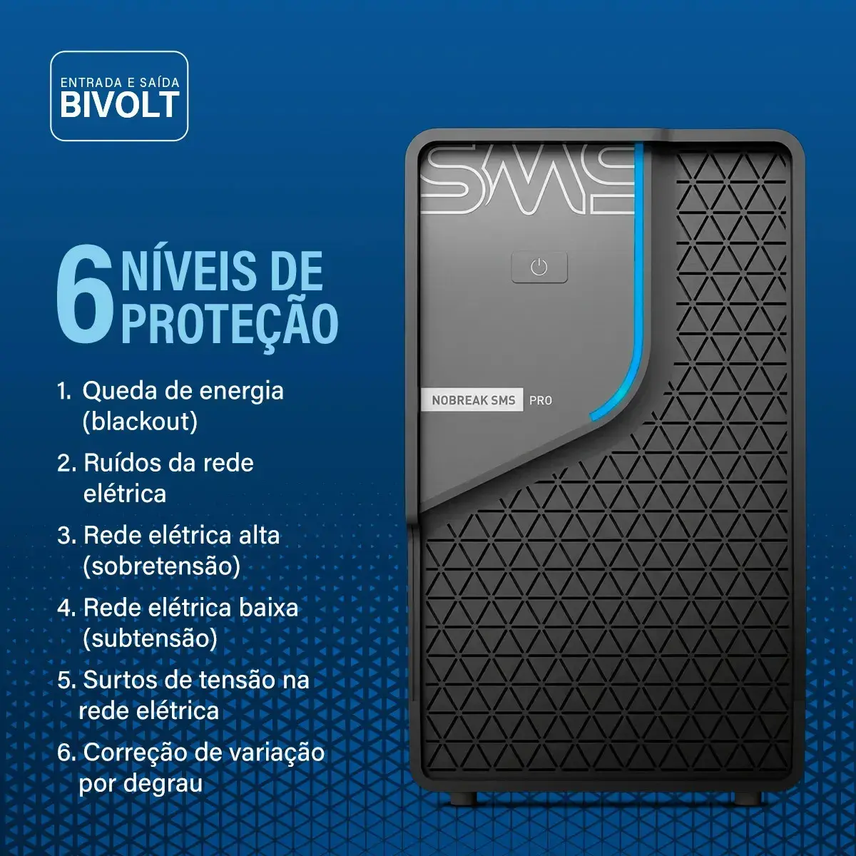 Nobreak SMS PRO 1500VA Bivolt | Energia para Operações Profissionais | Expansão de Autonomia | Ideal para PDV, Monitoramento, Redes, Telefonia e Controle de Acesso thumbnail 8