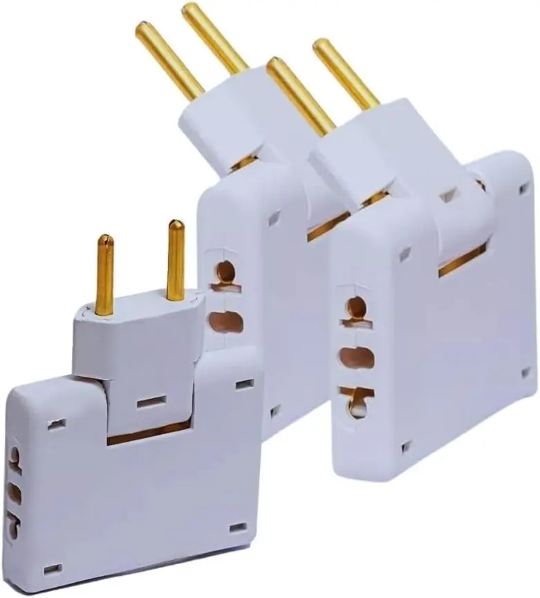 Kit 2 Adaptador Tomada em T Articulado Com 3 Saídas 10A Benjamin Flexível até 250v Acabamento na cor Branco ou Preto Conforme Estoque - Lene