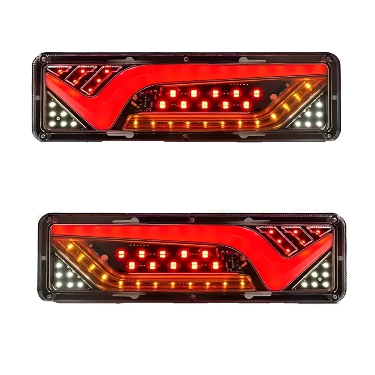 FINYQBET Par de Lanternas Traseiras LED, 30cm, IP67, 12V/24V Universal | Alta Visibilidade, Seta Sequencial, para Caminhão/Reboque/Carreta, ara Estradas Esburacadas/Clima Chuvoso
