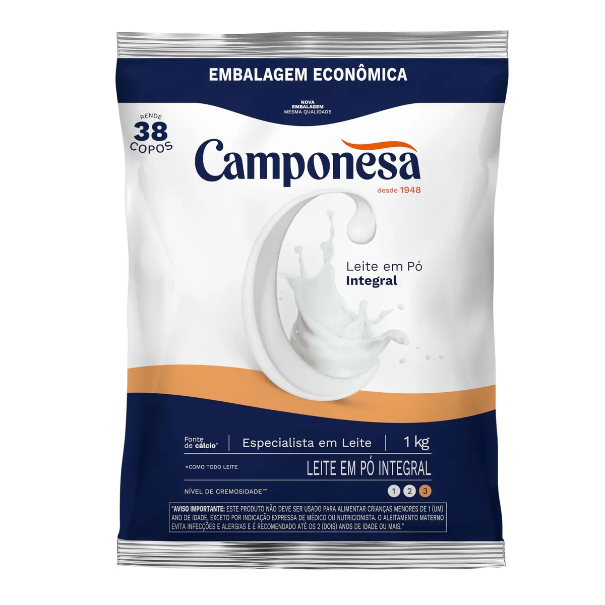 Camponesa - Leite em Pó Integral 1Kg - 1