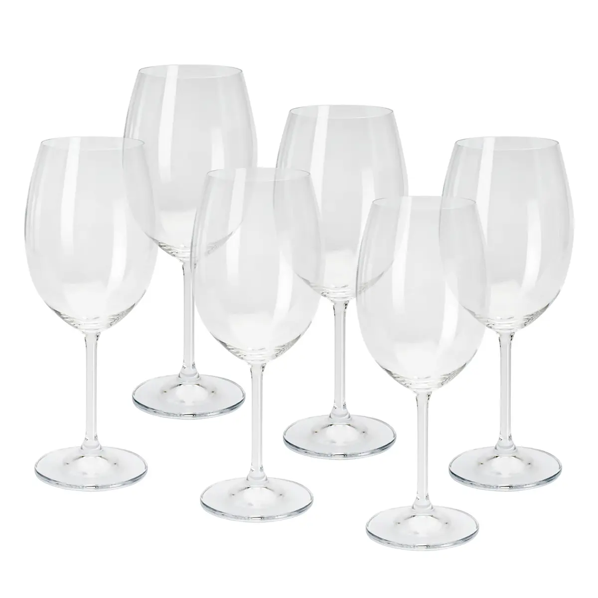 WOLFF - Jogo 6 Taças de Vinho Tinto De Cristal Ecológico Bohemia Veronica 450ml