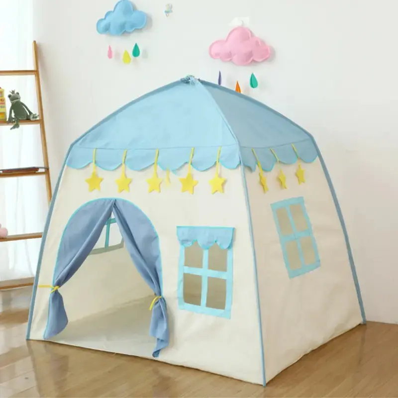 Barraca Toca Cabana Castelo Infantil Menino E Menina Cor Azul