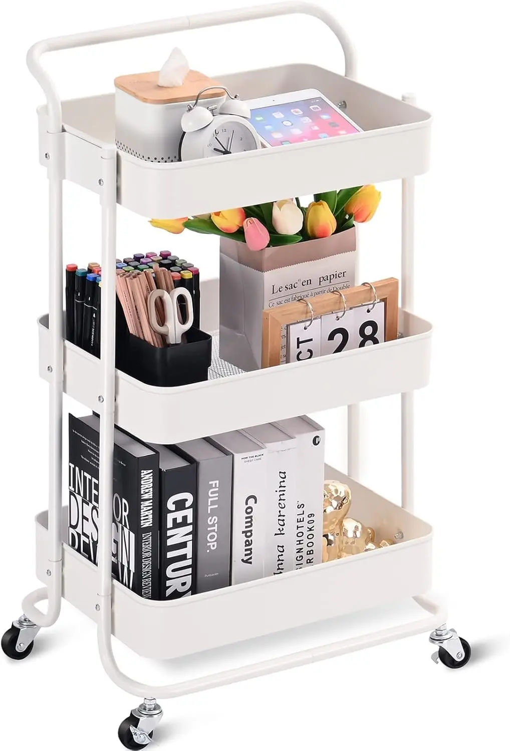 Carrinho Metálico Multiuso KINGRACK 3 Andares Branco - 1