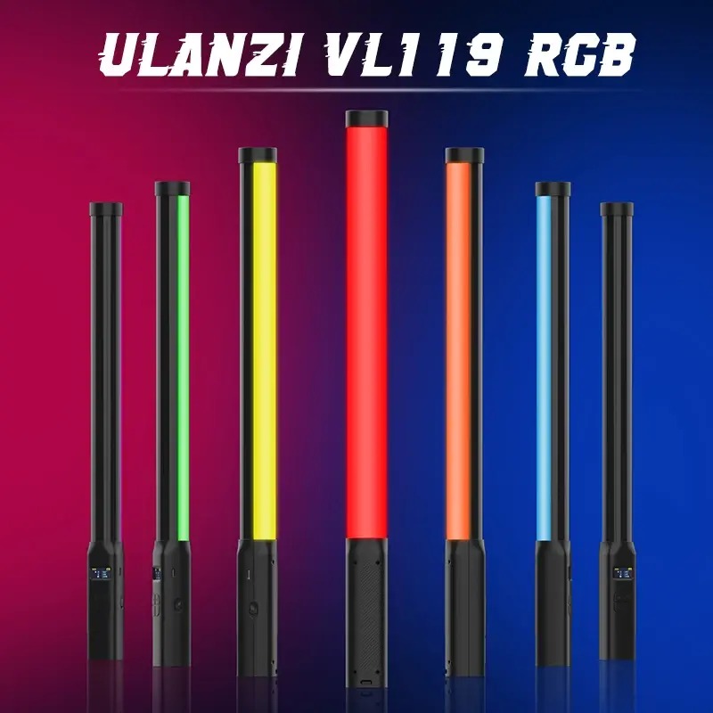 Ulanzi VL119 portátil RGB colorido vara de luz 19,68 polegadas portátil LED varinha de luz CRI 95 + 2500K-9000K lâmpada de estúdio de fotografia