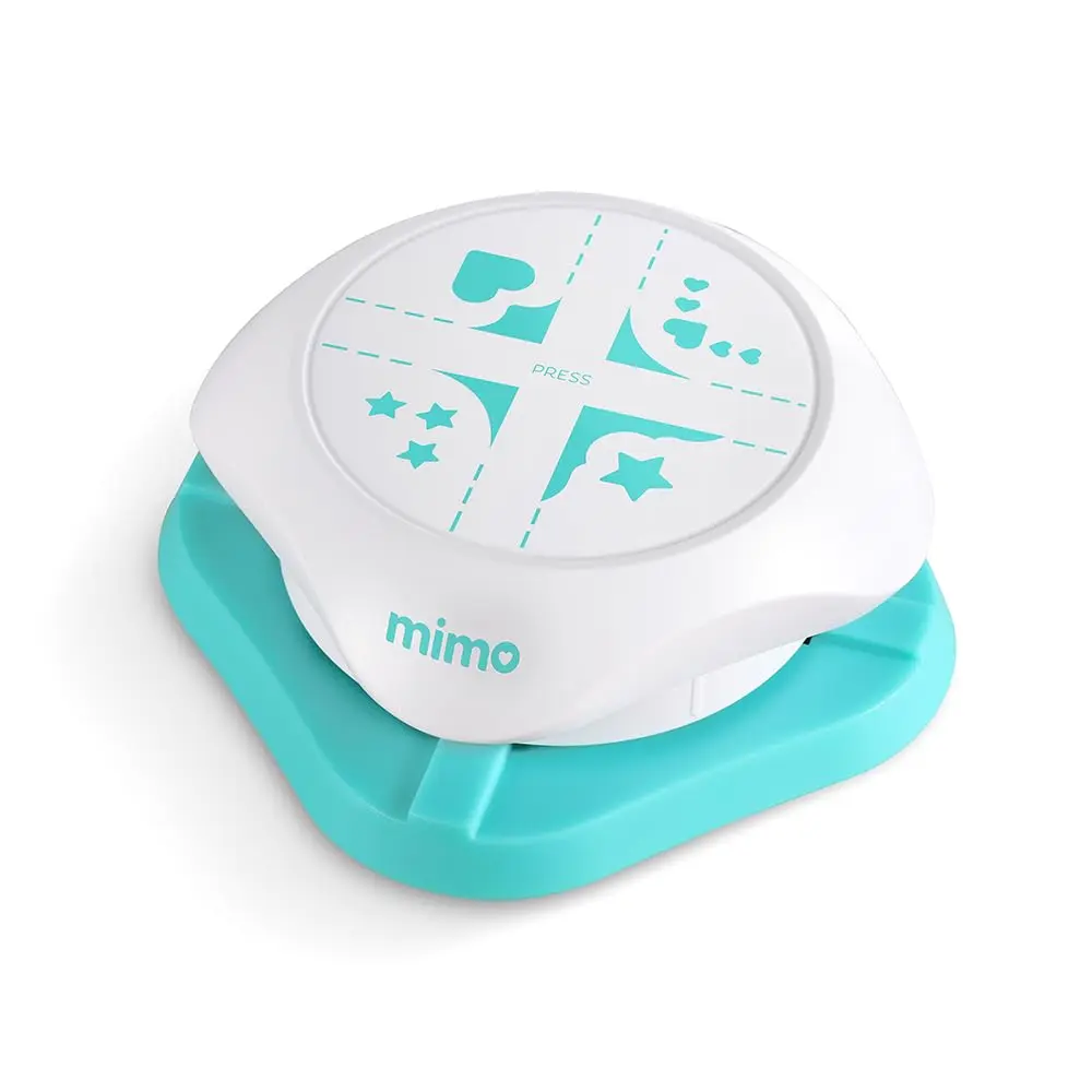 Mimo Furador de Cantos 4 em 1 - Estrelas e Corações - Versátil e Com Design Confortável Para o Manuseio - Possui a Base Antiderrapante - Cantos Decorados Incríveis em Diversos Tipos de Papéis