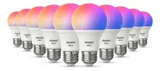 [R$ 11 cada] Kit 10 Lâmpadas LED Smart Wi-Fi RGB E27 10W - 1